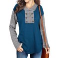 thumbnail image 2 of Splicing Sweatshirt, Pullover Women Top Hooded Polyester Fiber  For Autumn Outfit, 2 of 6