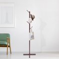 thumbnail image 2 of CHOK Wooden Coat Rack Free Standing Tree Clothes Hanger Hallway Entryway Coat Rack with 8 Hooks for Suits  Hats  Scarves  Handbags  Umbrella, 2 of 9