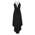thumbnail image 4 of AherBiu Robe de Soirée pour Femmes à Bretelles Croisées, Dos Nu, Sans Manches, Col en V, à Volants, Fluide, Robe de Cocktail, 4 of 6