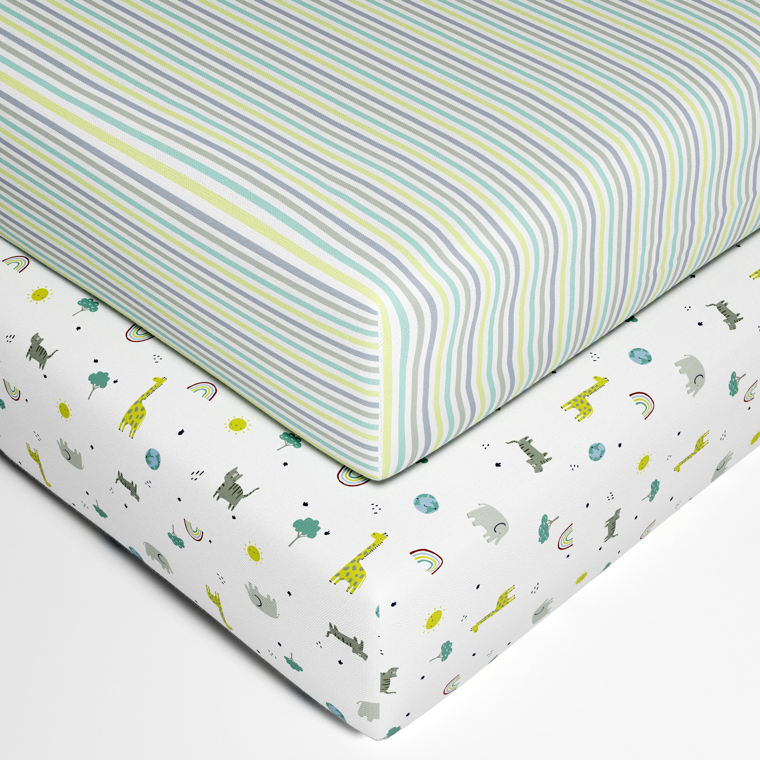 Draps pour lit de bébé en coton biologique George Baby (2 pièces)