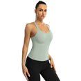 thumbnail image 4 of Charmo Women's Scoop Neck Ribbed Tank Tops Slim Straps Cropped Tops Built in Bra, 4 of 6