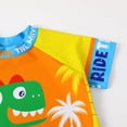 thumbnail image 4 of TOOYOU Toddler Boy Swimsuit 3 Piece Swim Set Short Sleeve Swim Shirt Swim Trunks Rash Guard Bathing Suits Child Swimwear For Beach And Pool Size 4-5 Years,Sky Blue, 4 of 7