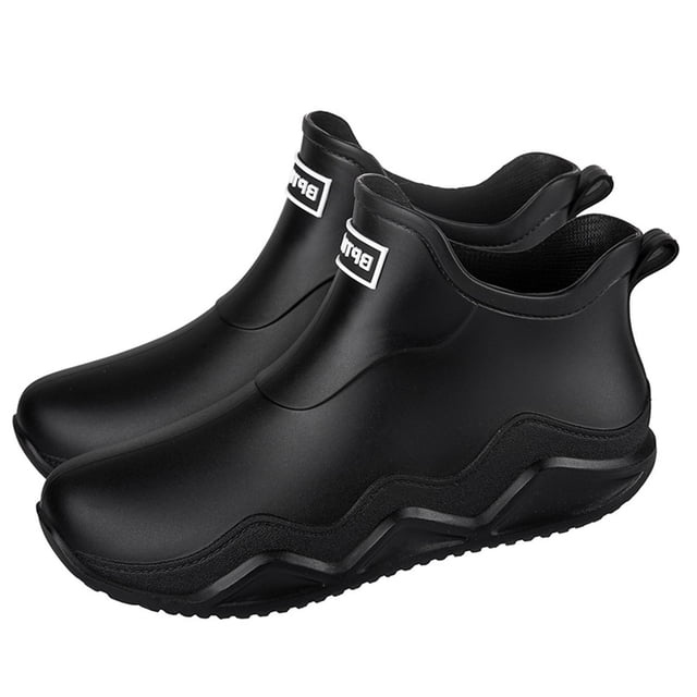 Ankle Rain Boots, Unisex Couple's Casual Rubber Shoes with Letter Design