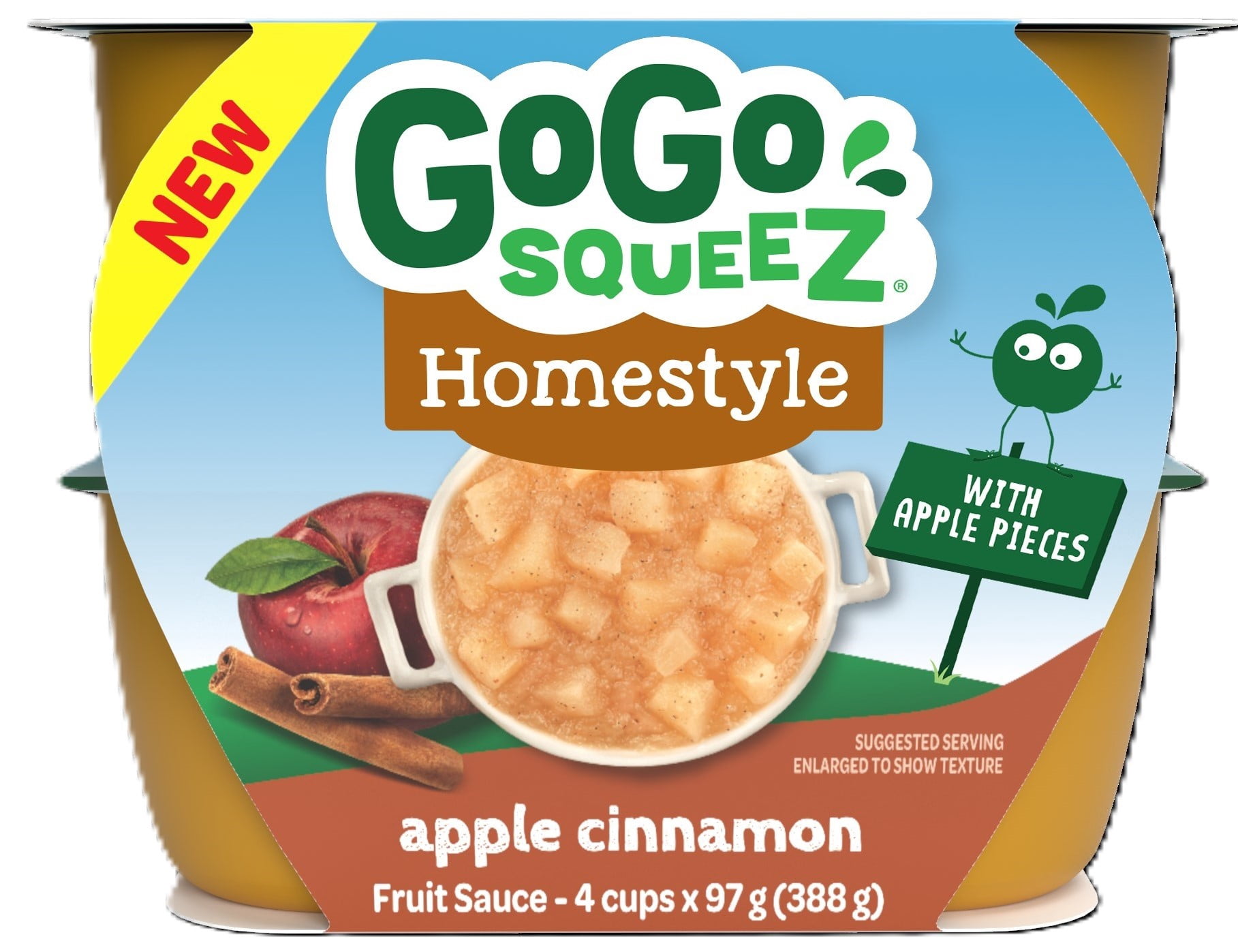 GoGo squeeZ Style Maison Pomme-Cannelle Coupes de Compote de Fruits