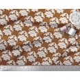thumbnail image 2 of Soimoi Tissu Georgette Poly Brun, Tissu à Imprimé Damassé Floral au Mètre, 42 Pouces de Large, 2 of 3