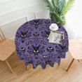 thumbnail image 3 of Purple Halloween Tablecloth Round 60 Inch Black Haunted Mansion Ghost Decorative Table Cloth with Wrinkle Resistant for Halloween Home Kitchen Dining Table Patio Outdoor Party Picnic, 3 of 6