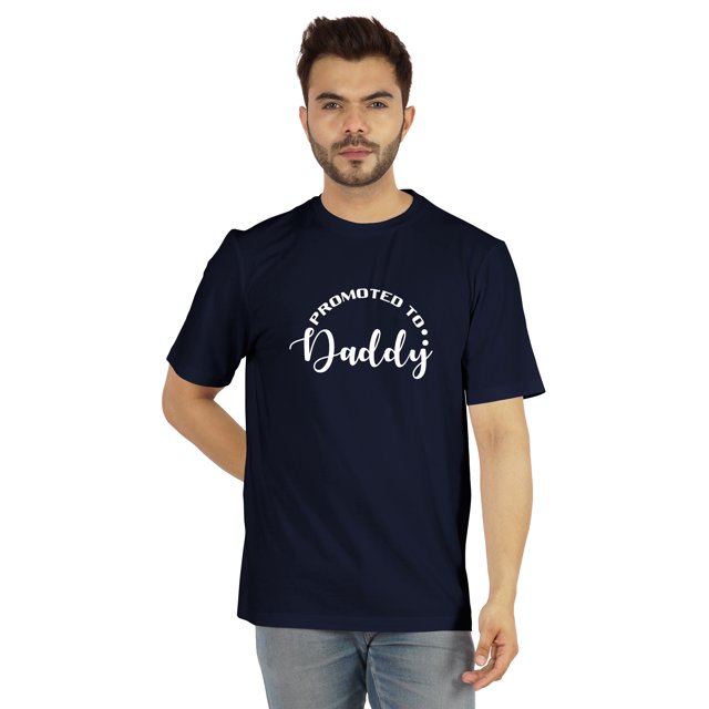 Inkmeso T-Shirt à Col Rond pour Hommes avec Imprimé Graphique Promoted To Daddy€ pour Papa pour la Première Fois