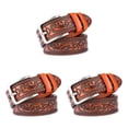 thumbnail image 2 of relayinert Classy And Durable PU Belt For Men Wear-resistant And Fine Workmanship Coffee Orange 110cm 3Set, 2 of 6