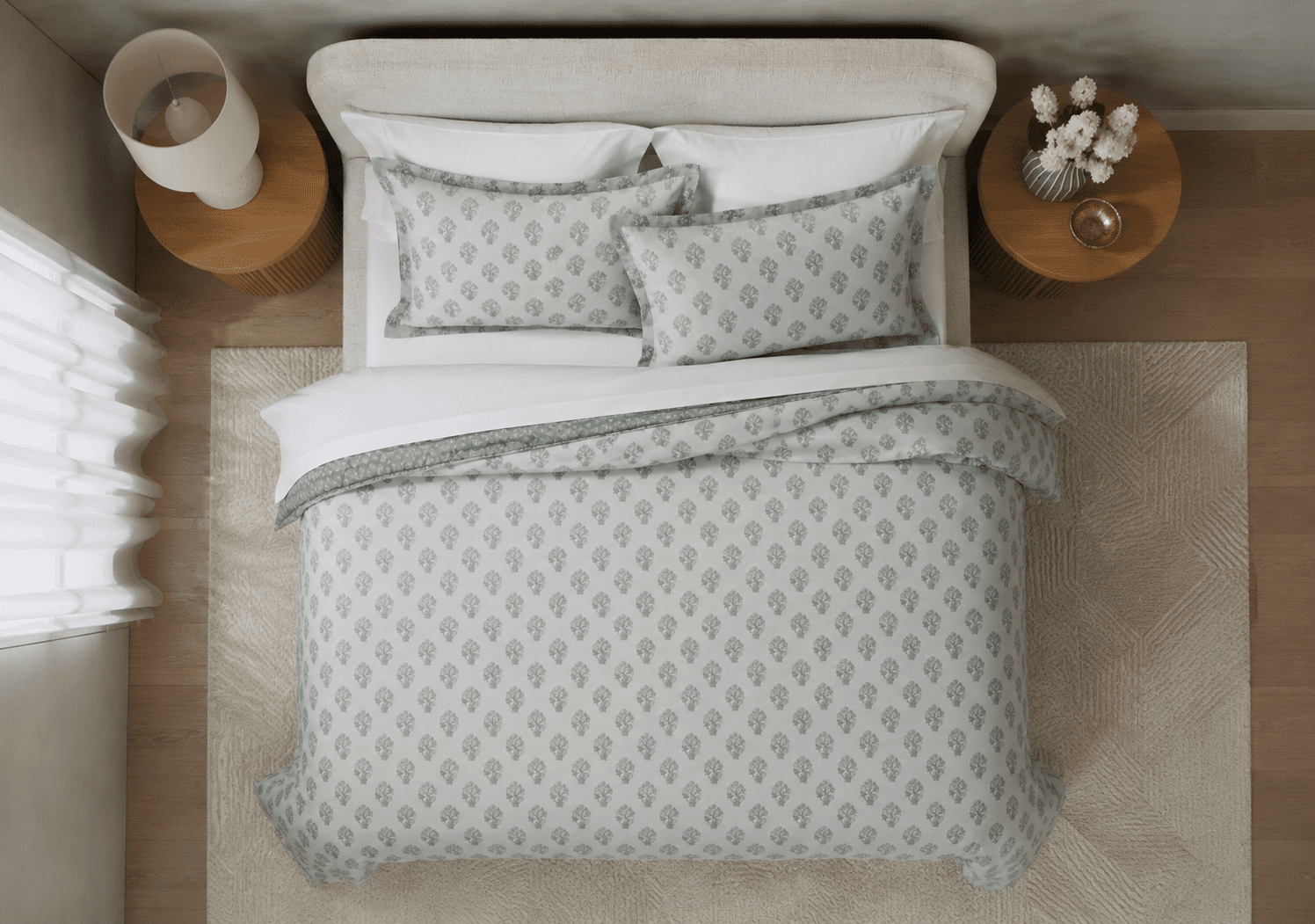 Better Homes & Gardens Block Floral 3-Piece Printed Comforter Set, Adult Double/Queen