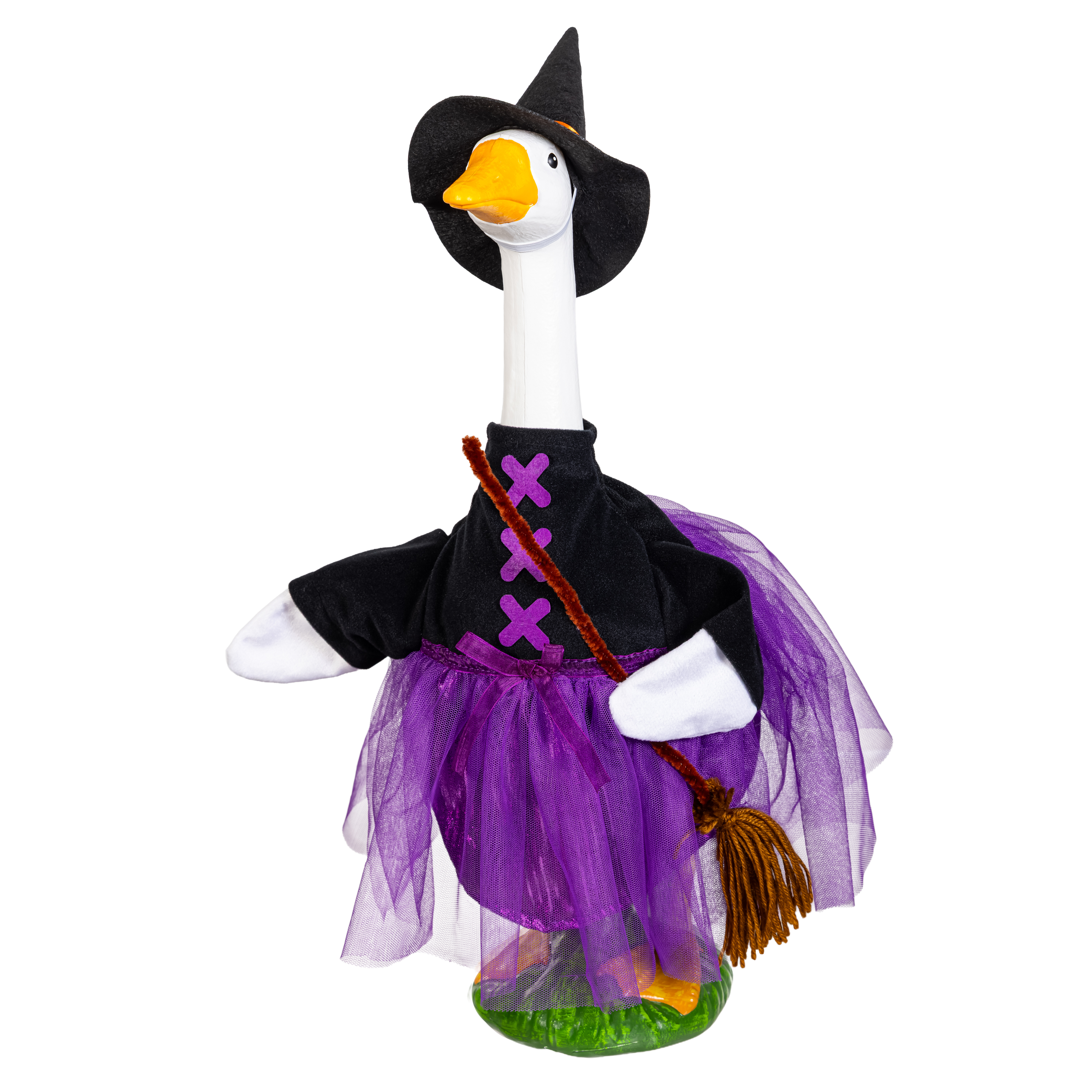 Mainstays Ensemble de 2 tenues d'automne pour oie de porche, sorcière et chauve-souris, convient aux oies de 50 cm.