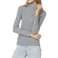 thumbnail image 2 of Innerwin Hauts Tricotés Manches Longues Femme Pull Haut Tunique Tricotée Blouse Gris 3TG, 2 of 3