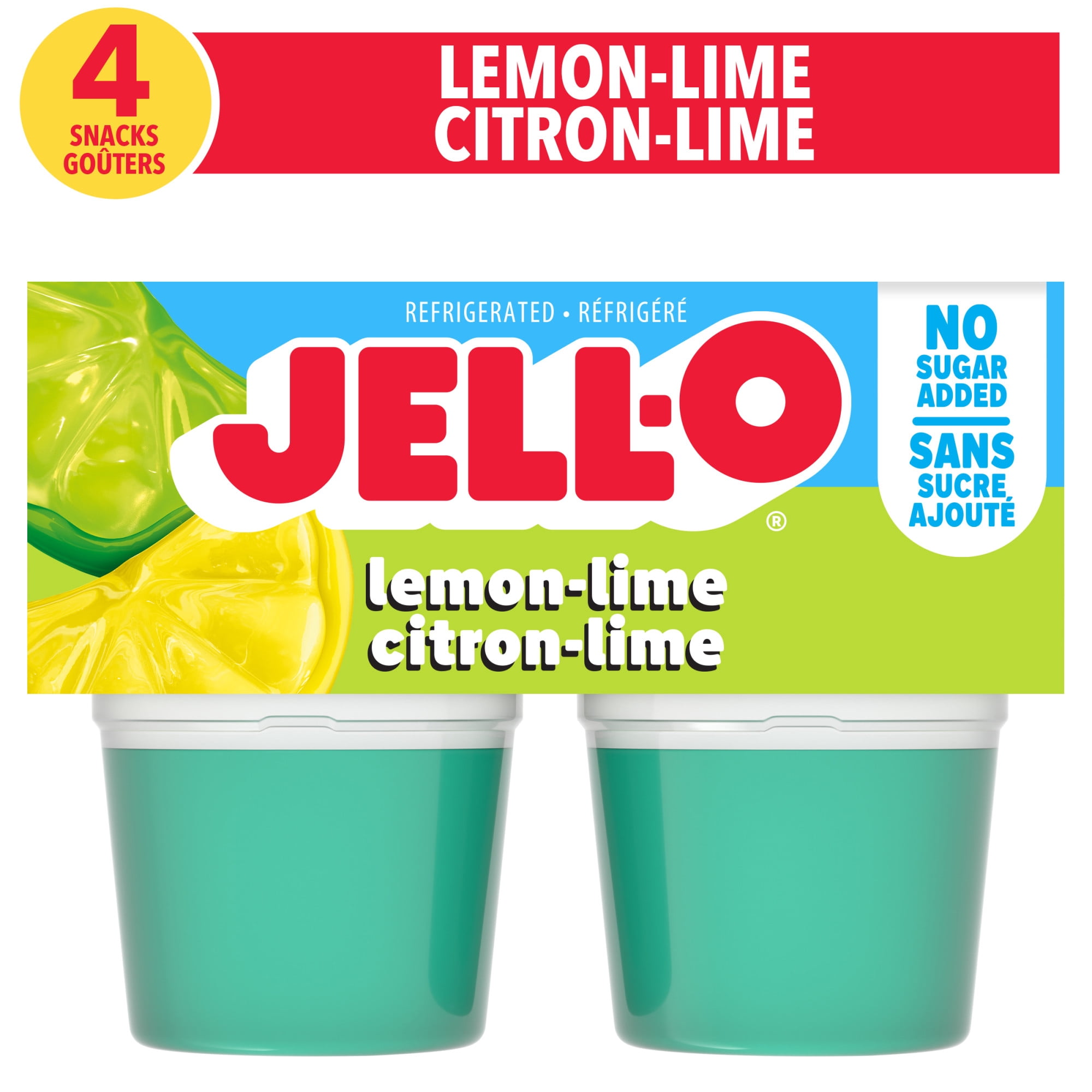 Jell-O Lemon-Lime No Sugar Added Refrigerated Ready-to-Eat Gel