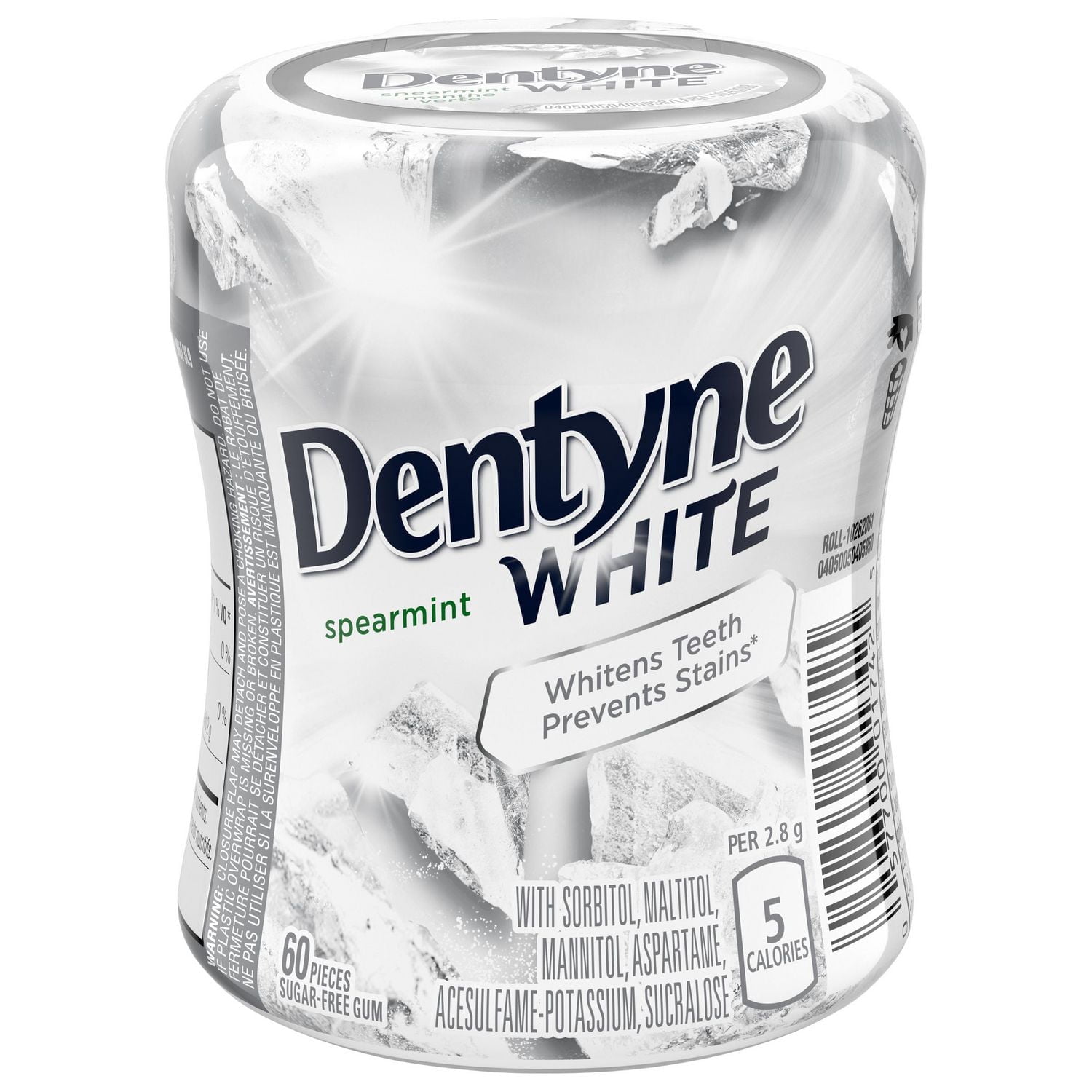 Dentyne White Spearmint Bottle 60 Pieces