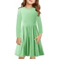 thumbnail image 2 of Rbaofujie Robe à Manches Longues pour Filles, Robes Décontractées pour Enfants, Robe Patineuse Évasée pour l'École et les Fêtes, 4-13 Ans, 2 of 9