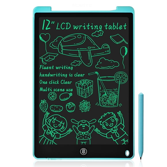 Tablette d'Écriture LCD 12 Pouces Écran Monochrome avec Stylet Dessin Écriture Prise de Notes Laissant des Messages
