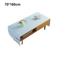 thumbnail image 3 of Cotton Linen Tablecloth Rectangular TV Cabinet Coffee Desktop Fringe Waterproof Table Cloth for Dining Hall Garden 70*180cm Embroider/Light blue, 3 of 9