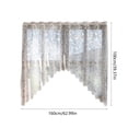 thumbnail image 3 of CaiYueKe Lace Curtain Half Window Shade Kitchen Bathroom Doorway Privacy Sheer Panel Valance Decorative Living Room Bedroom Modern Stretch Rod Cover Design, 3 of 7