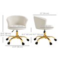thumbnail image 2 of Armless Office Chair with Plush Teddy Fleece, Gold Swivel Task Chair with Adjustable Height, Mid Back Computer Desk Chair for Study, Vanity, Home Office, 22.8"W x 22"D x 29.9"H, 2 of 7