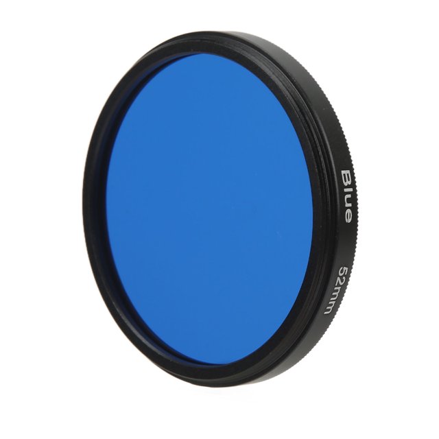 Filtre d'Objectif de Caméra de 52 Mm, Filtre d'Objectif de Caméra de Broyage Haute Définition Résistant aux Rayures Imperméable avec Boîte de Stockage pour Appareils Photo Numériques Bleu