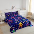 thumbnail image 3 of Erosebridal Cartoon Ice Hockey Bedding Twin Comforter Set, Colorful StarsDown Comforter, Blue, Reversible 2-Piece, 3 of 7