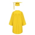 thumbnail image 2 of TTAO Kids Unisex Graduation Gown Robe Cap V Neck Set with 2025 Badge Tassel for School Graduation Yellow 21, 2 of 7