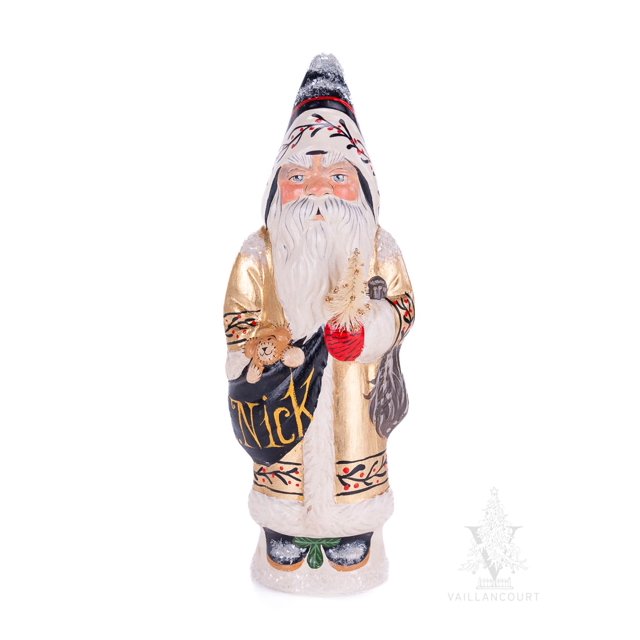 Vaillancourt Folk Art Gold Coat St. Nick