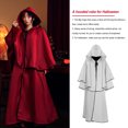 thumbnail image 4 of yingyy Halloween Cloak Hooded Scary Cape Solid Color Robe Costume Carnival White S, 4 of 6