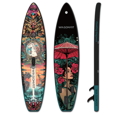 Paddle board 11FT x 33" Super Wide Inflatable Stand Up Paddle Board, Ultra Stable Wide SUP Up to 2 people/375LB Fully equipped w/ Premium SUP Accessories
