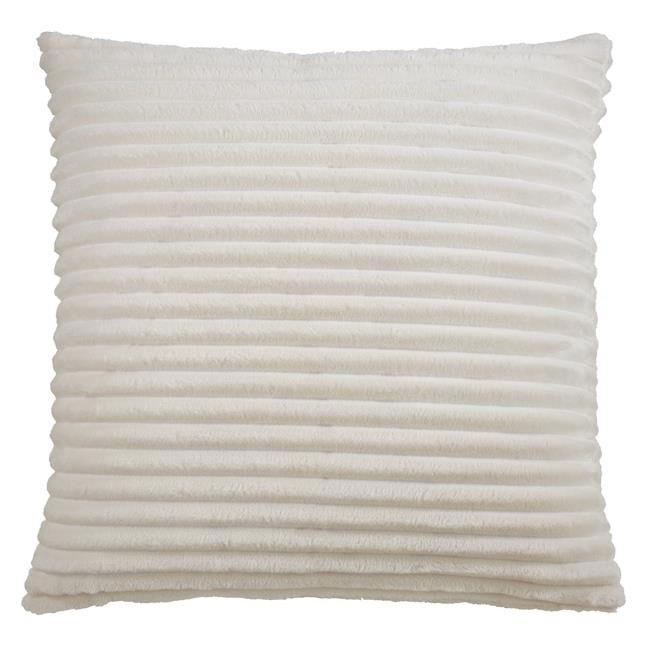 Saro Lifestyle 189.I18S 18 in. Faux Rabbit Fur Poly Filled Throw Pillow, Ivory