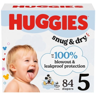 Couches pour bébés Huggies Snug&nbsp;&&nbsp;Dry, taille&nbsp;5 (12 +&nbsp;kg [27 + &nbsp;livres]), 84&nbsp;couches