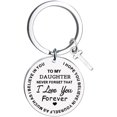 thumbnail image 1 of CHUANK Clearance To My Daughter Message Keychain Stainless Steel Initial Last Name 26 Letter Family Inspirational Keychain Gift, 1 of 2