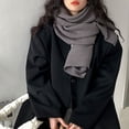 thumbnail image 2 of Decodeary Restez Stylée et au Chaud Femmes Luxe Couleur Unie Couleur Unique et Foulard Plissée Brodée Rouge, 2 of 6