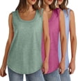 thumbnail image 1 of Plebaso Lot de 3 Débardeurs pour Femmes Décontractés d'Été Sans Manches Amples Col Rond T-Shirts Basiques pour Dames, 1 of 7