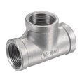 thumbnail image 1 of Unique Bargains 3/4 NPT Female Thread Tee Pipe Fitting Hose Adapter 304 Stainless Steel, 1 of 5