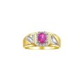 thumbnail image 1 of RYLOS Men's Rings Yellow Gold Plated Silver Classic 7X5MM Oval Gemstone & Diamond Ring Star Ruby July Birthstone Rings For Men Size 10, 1 of 7