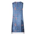 thumbnail image 4 of Pisexur Robe en Denim pour Femme Sans Manches à Col en V, Robe Midi à Fleurs, Décontractée, Fente Latérale, Robe-Chemise en Jean, 4 of 4
