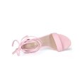 thumbnail image 4 of BLISSFUL STEP Sandales pour Femmes Unies d'Été à Talons Blocs à Lacets Rose Pâle 9, 4 of 8