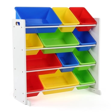 Humble Crew Tot Tutors Toy Storage Organizer with 12 Storage Bins, Espresso