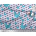 thumbnail image 2 of Soimoi Blue Rayon Fabric Cock & Stripe Print Fabric by the Yard 56 Inch Wide, 2 of 5