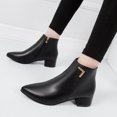 thumbnail image 1 of EGNMCR Bottines pour Femmes Bottes Mode pour Femmes Bottes Unies Fermeture Éclair Femmes Bottes à Talon Moyen Rond Chaussures, 1 of 4