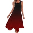 thumbnail image 2 of UPPADA Robe Maxi Débardeur à Ourlet en Pointe pour Femme, Été, Coupe Ample, Sans Manches, Col Ras du Cou, Robe d'Été Décontractée à Volants, Ligne A, Boho, Liquidation, Bordeaux,L, 2 of 7