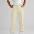 thumbnail image 2 of aohooy Men's Fleece Elastic Bottom Jogger Sweatpants - Drawstring Workout Track Running Gym Athletic Pants with Pockets Beige,XL, 2 of 8