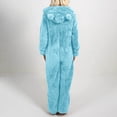 thumbnail image 4 of TIMIFIS Pyjama pour Femmes en Peluche à Manches Longues avec Fermeture Éclair, Combinaison à Capuche, Pyjama Décontracté, Mode, Couleur Unie, Grenouillère, Tenue de Détente, 4 of 6