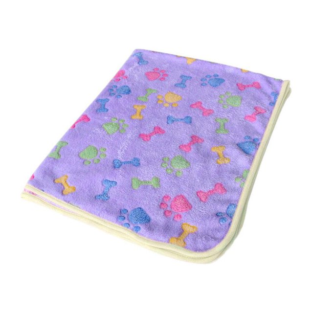 Warm Pet Mat Bone Print Cat Dog Puppy Dogs Pet Fleece Soft Blanket Bed Cushion