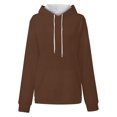 thumbnail image 5 of Timegard Hoodies for Women Drawstring Long Sleeve Sweatshirts Pullover Fall Winter Solid Color Tops, 5 of 5