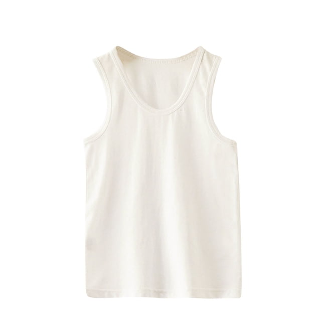 Birdeem Chemises pour Enfants Sans Manches T-Shirt Graphique Uni Col Rond Crop Top pour Filles et Garçons Débardeur Tee