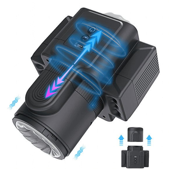 TLUDA Combined Camera Male Vibrator Stroker Automatic Male Masturbator Cup with 7 Thrusting & Rotating, Male Sex Toys,Red