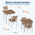 thumbnail image 3 of 3-Piece Retro Dining Set for 4 - Space-Saving Table & 2 Upholstered Benches, Chamfer Design Metal Frame Kitchen Furniture for Small Spaces/Apartments, 3 of 8