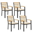 thumbnail image 1 of Costway Patio Dining Chairs Set of 4 Metal Outdoor Chairs with Removable Padded Cushions, 1 of 10