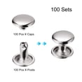 thumbnail image 3 of Unique Bargains 100 Sets Leather Rivets 9mm Double Cap Rivets 8mm Height Metal Studs Rivet, Silver Tone, 3 of 5